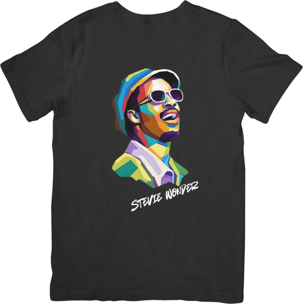 Stevie Wonder Music Unisex Fit for Men & Women Quality Cotton T-Shirt Black