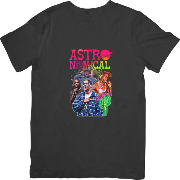 astro Nomical 2 Rappers Music Fit for Men & Women Quality Cotton T-Shirt Black