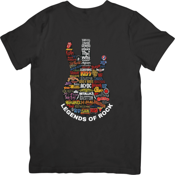 Legends of rock Music Unisex Fit for Men & Women Quality Cotton T-Shirt Black