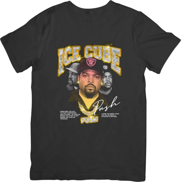 Ice Cube  Rappers Music Fit for Men & Women Quality Cotton T-Shirt Black
