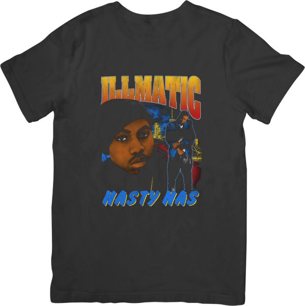Illmatic  Rappers Music Fit for Men & Women Quality Cotton T-Shirt Black