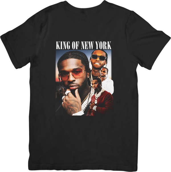 King of new york  Rappers Music Fit for Men & Women Quality Cotton T-Shirt Black