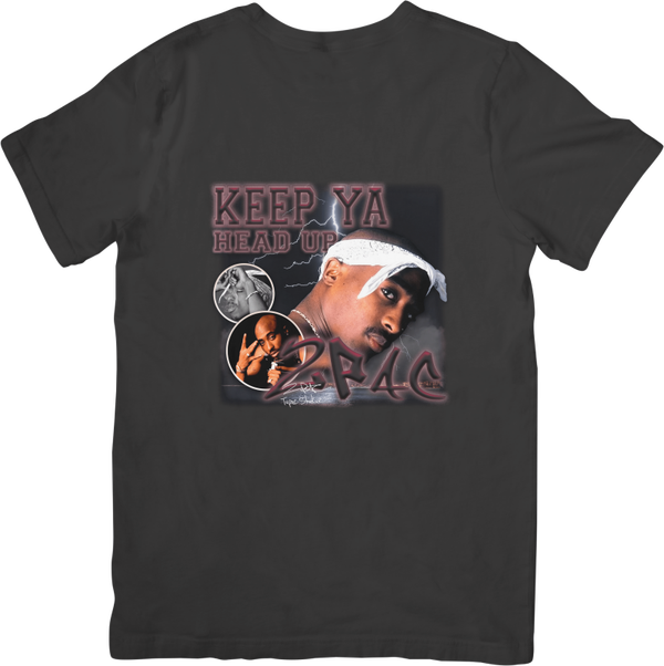 Tu Pac 2  Rappers Music Fit for Men & Women Quality Cotton T-Shirt Black