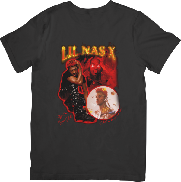Lil Nas x  Rappers Music Fit for Men & Women Quality Cotton T-Shirt Black