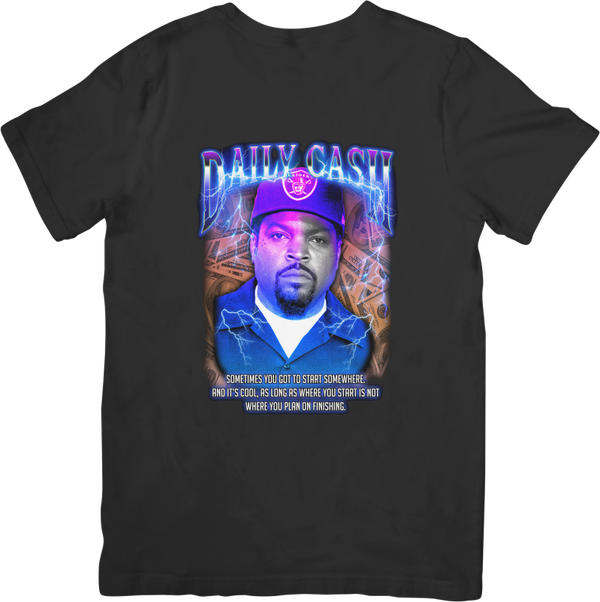Daily Cash  Rappers Music Fit for Men & Women Quality Cotton T-Shirt Black