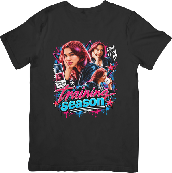 Dua Lipa #399 Training Season Music Men & Women Quality Cotton T-Shirt Black