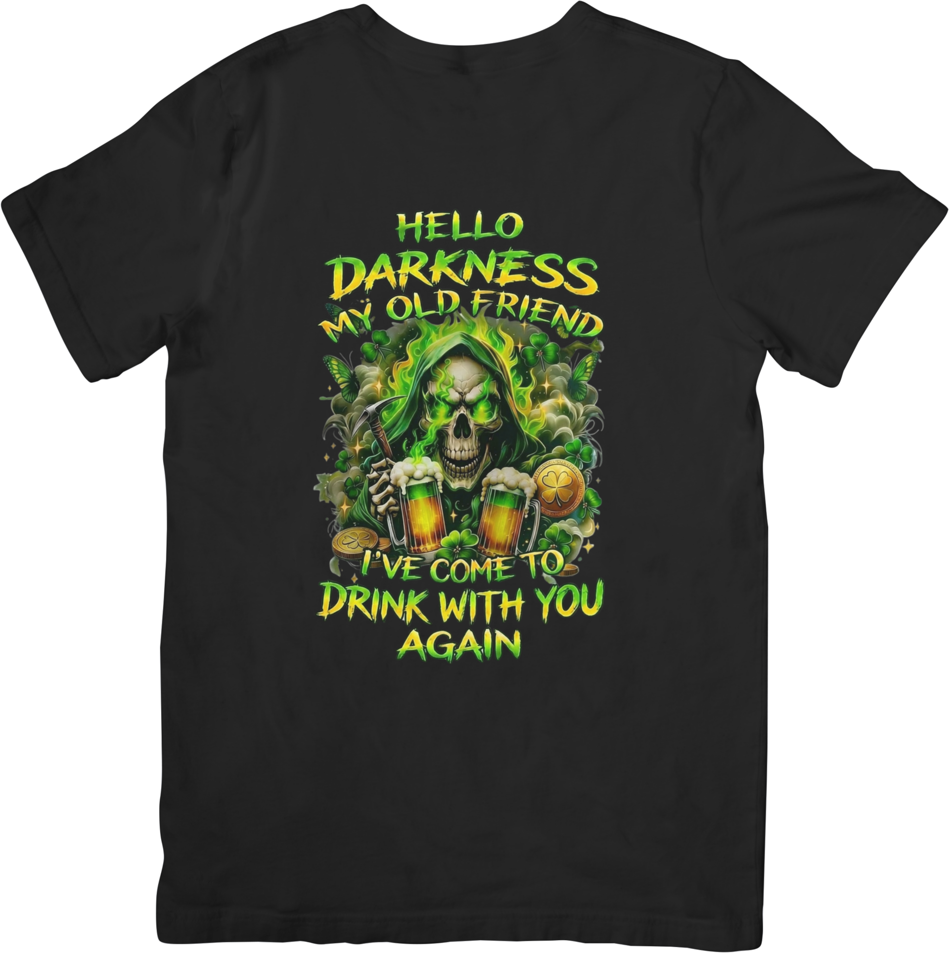 Skulls 4 Music Unisex Fit for Men & Women Quality Cotton T-Shirt Black