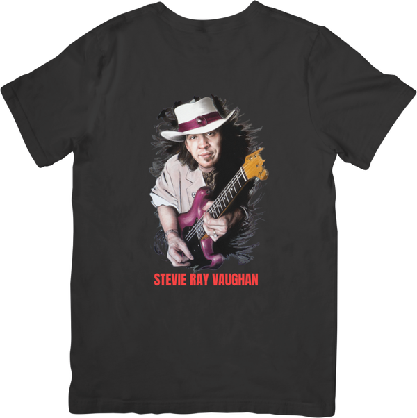 Stevie Ray Vaughan 4 Music Unisex Fit for Men & Women Quality Cotton T-Shirt Black