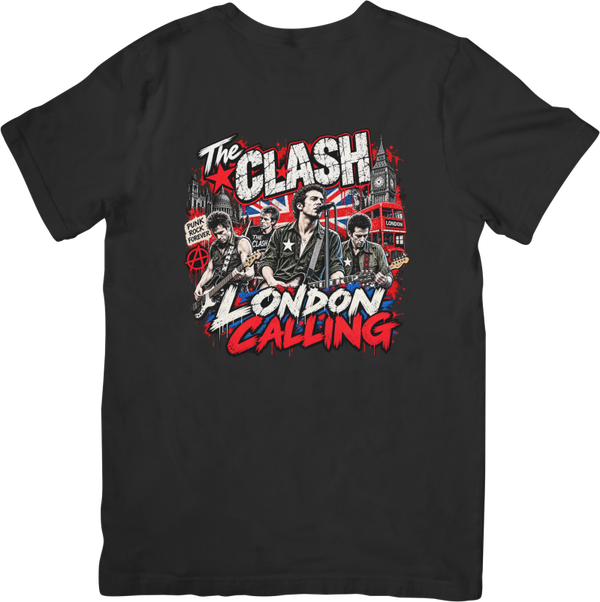 The Clash London Calling #403 Music Men & Women Quality Cotton T-Shirt Black