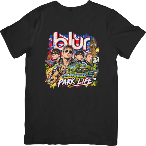 Blur Park Life #404  Music Men & Women Quality Cotton T-Shirt Black