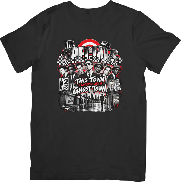 The Specials #406 Ghost Town Ska  Music Men & Women Quality Cotton T-Shirt Black