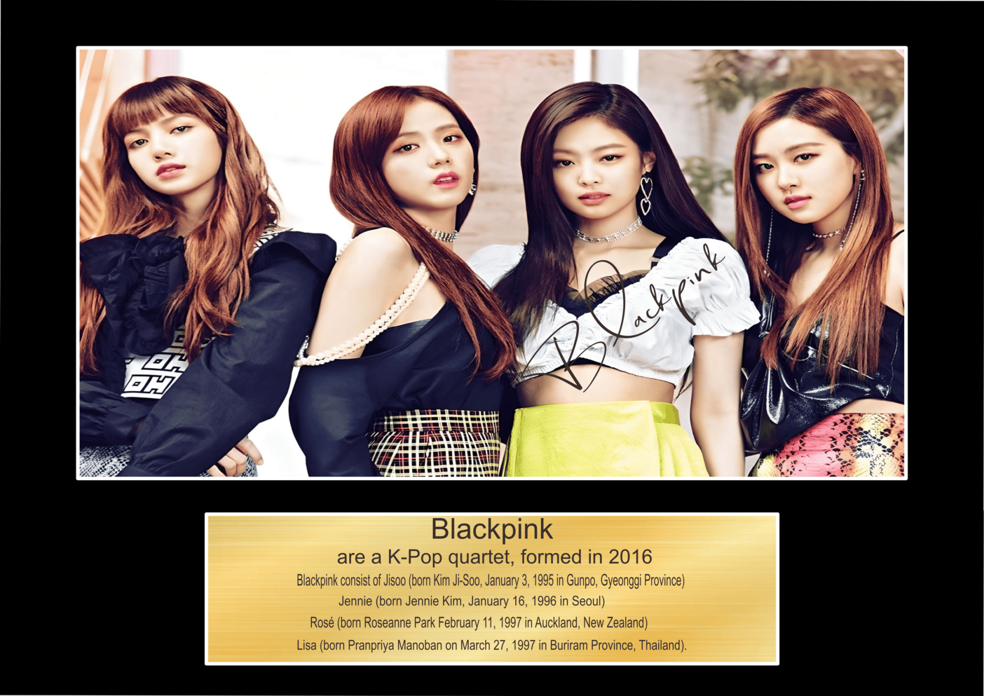 Black Pink Music Poster Wall Art Memorabilia gift A5,A4,A3.