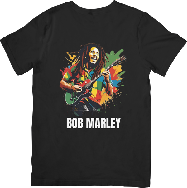 Bob Marley 5 Music Unisex Fit for Men & Women Quality Cotton T-Shirt Black
