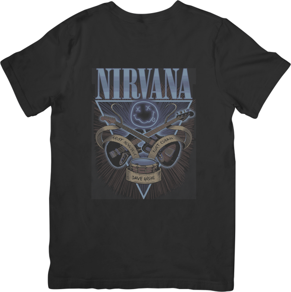 Nirvana 5 Music Unisex Fit for Men & Women Quality Cotton T-Shirt Black