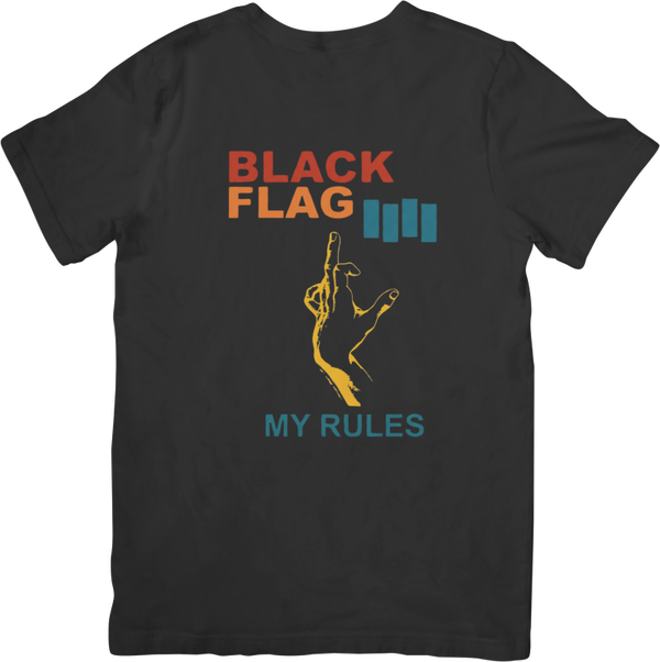 Black Flag 5 Music Unisex Fit for Men & Women Quality Cotton T-Shirt Black