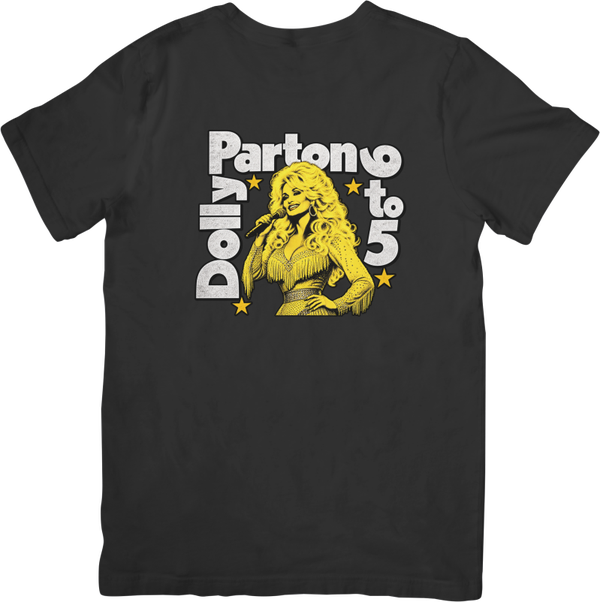 Dolly Parton 5 Music Unisex Fit for Men & Women Quality Cotton T-Shirt Black