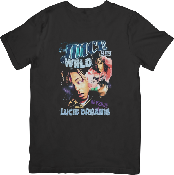 Juice Wrld 5 Rappers Music Fit for Men & Women Quality Cotton T-Shirt Black