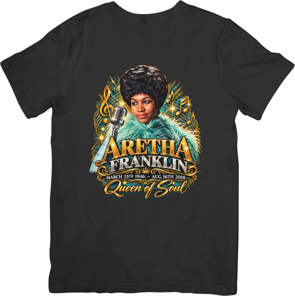 Aretha Franklin Queen of soul #501 Music Unisex Fit for Men & Women Quality Cotton T-Shirt