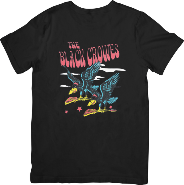 The Black Crows 6 Music Unisex Fit for Men & Women Quality Cotton T-Shirt Black