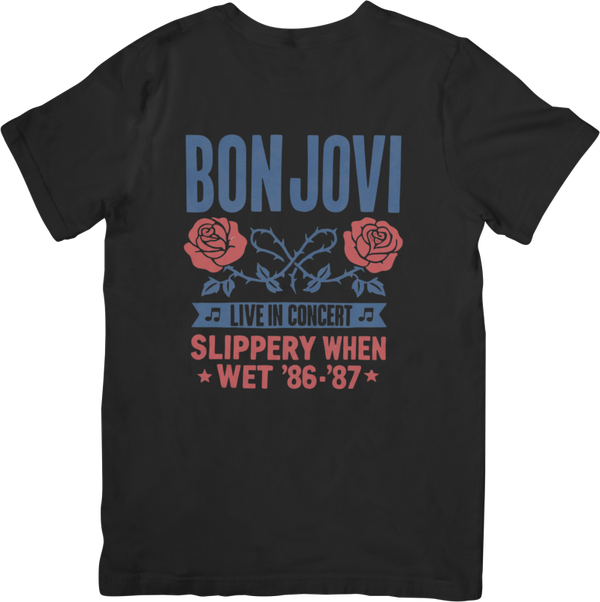 Bon Jovi 6 Music Unisex Fit for Men & Women Quality Cotton T-Shirt Black