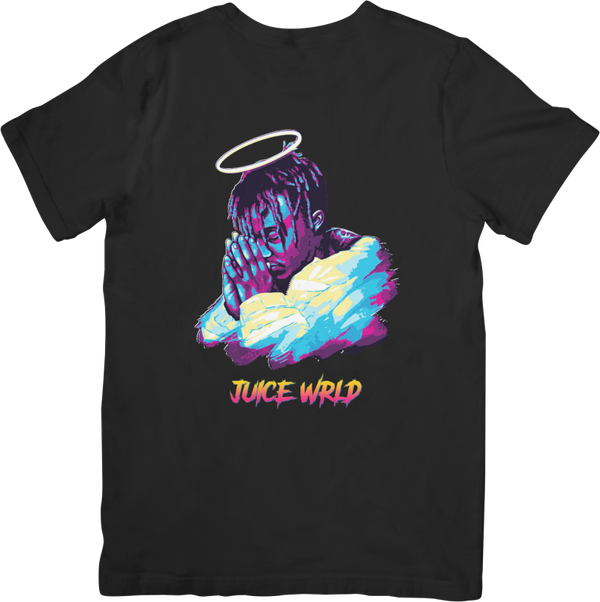 Juice Wrld 7 Rappers Music Fit for Men & Women Quality Cotton T-Shirt Black