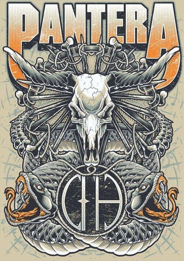 Pantera 7 Music Print  Concert Wall Art Memorabilia gift A5,A4,A3