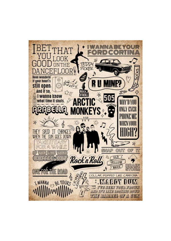 Arctic Monkeys 007 Music Print  Concert Wall Art Memorabilia gift A5,A4,A3