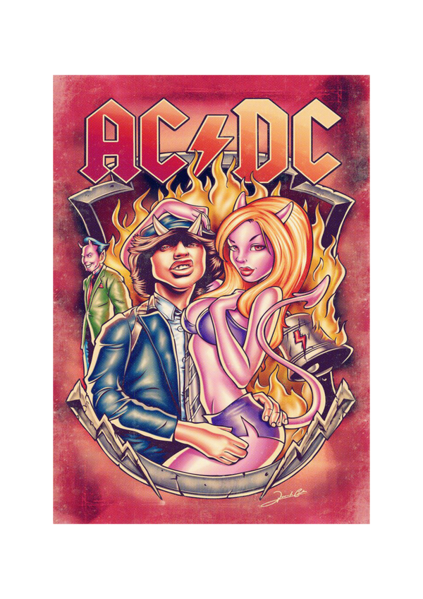 AC/DC 2 Music Print  Concert Wall Art Memorabilia gift A5,A4,A3