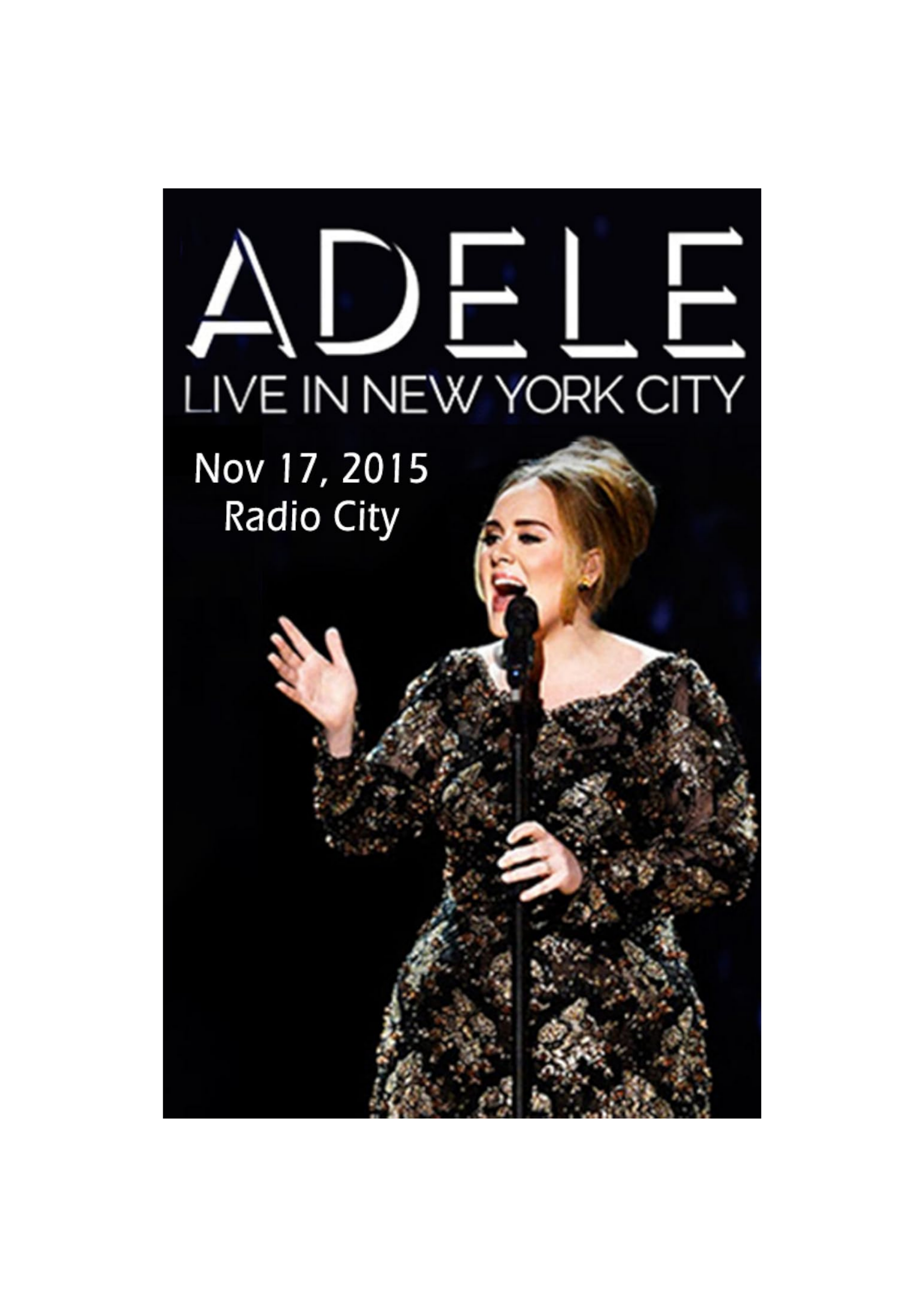 Adele 16 Music Print  Concert Wall Art Memorabilia gift A5,A4,A3