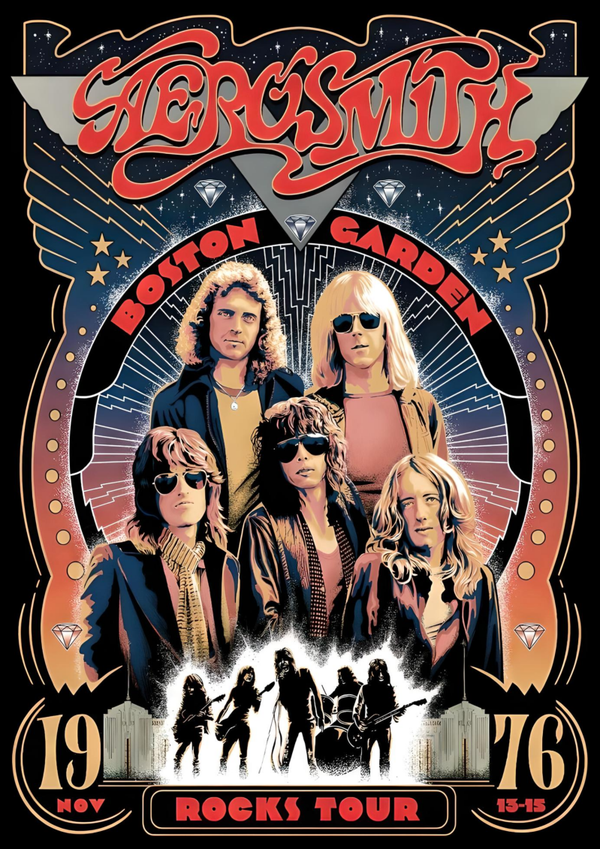 Aerosmith 7 Music Print  Concert Wall Art Memorabilia gift A5,A4,A3