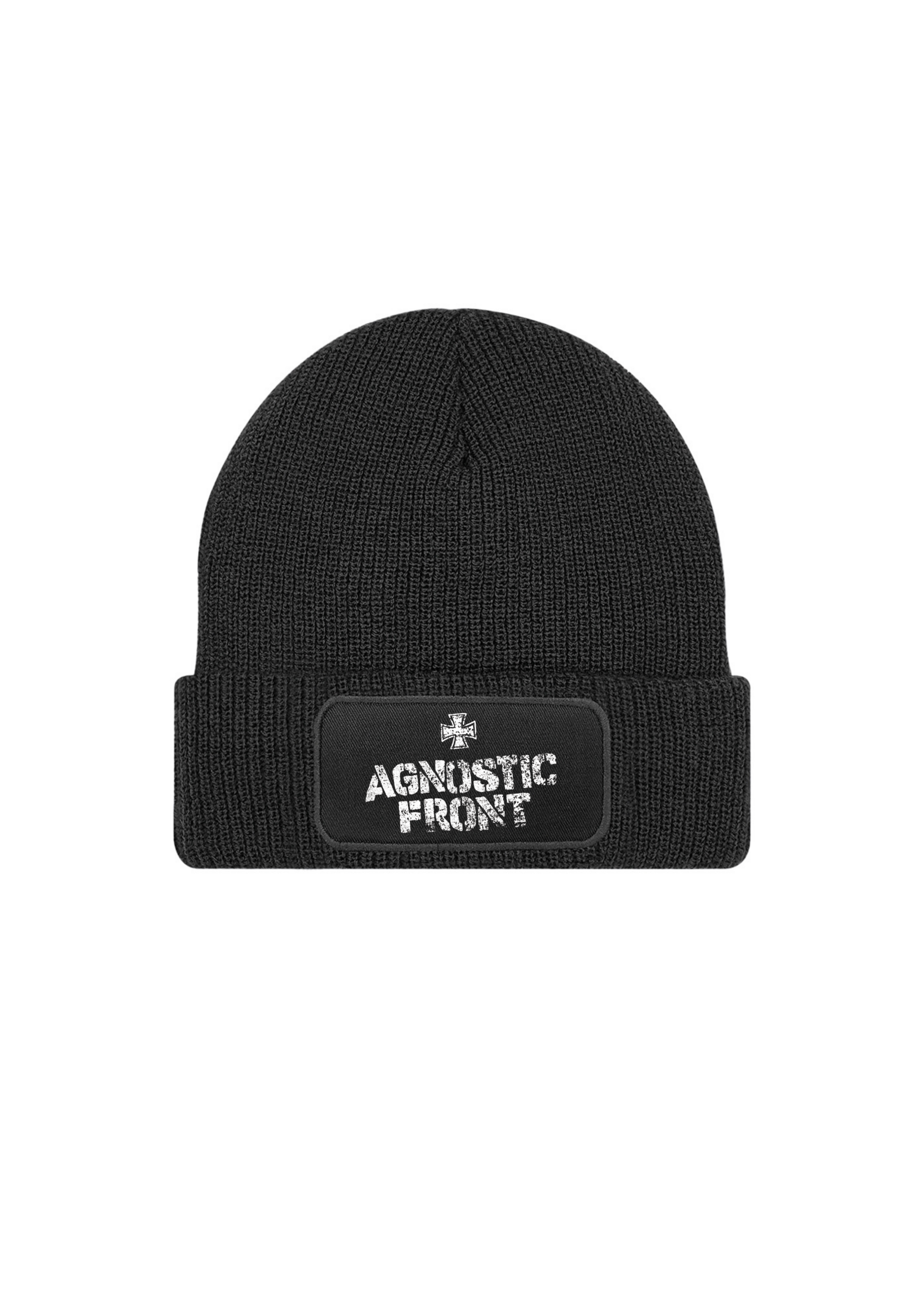 Agnostic Front logo Beanie Hat Music Unisex Black/Gray One Size