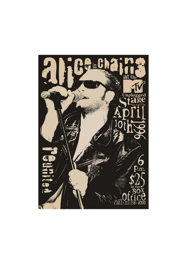 Alice in Chains 14 Music Print  Concert Wall Art Memorabilia gift A5,A4,A3
