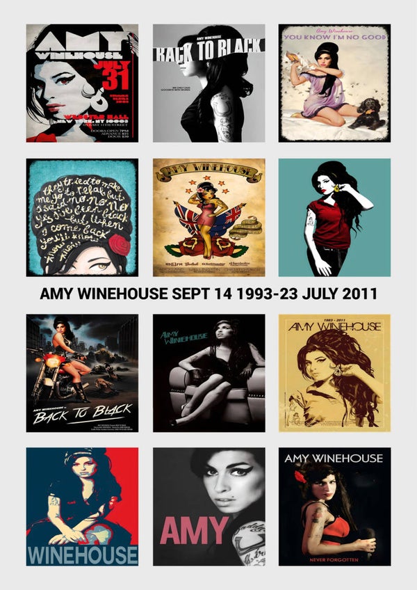 Amy Winehouse  Collection Music Print  Concert Wall Art Memorabilia gift A5,A4,A3