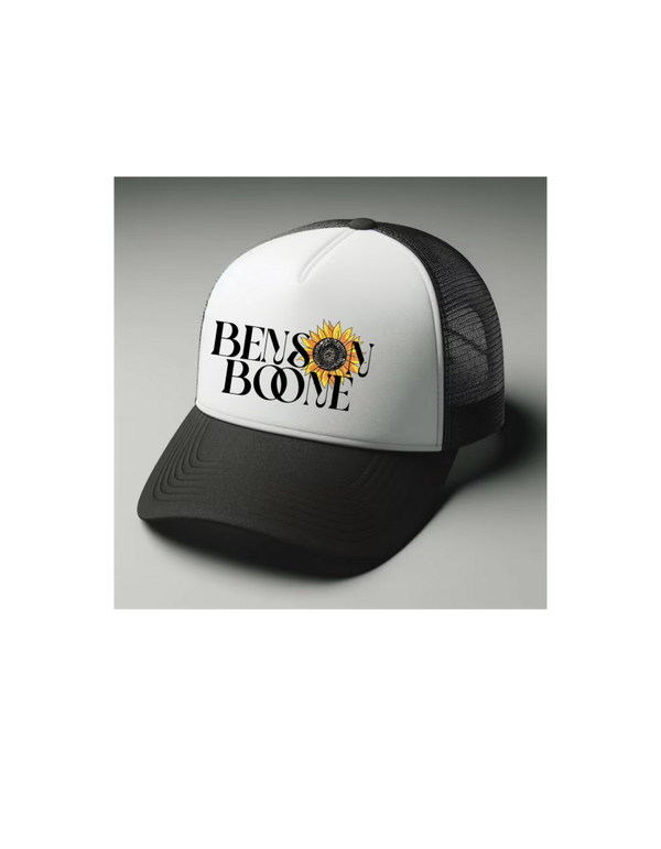 Benson Boone Black and white trucker hat mesh cap Music, Birthday Gift one size