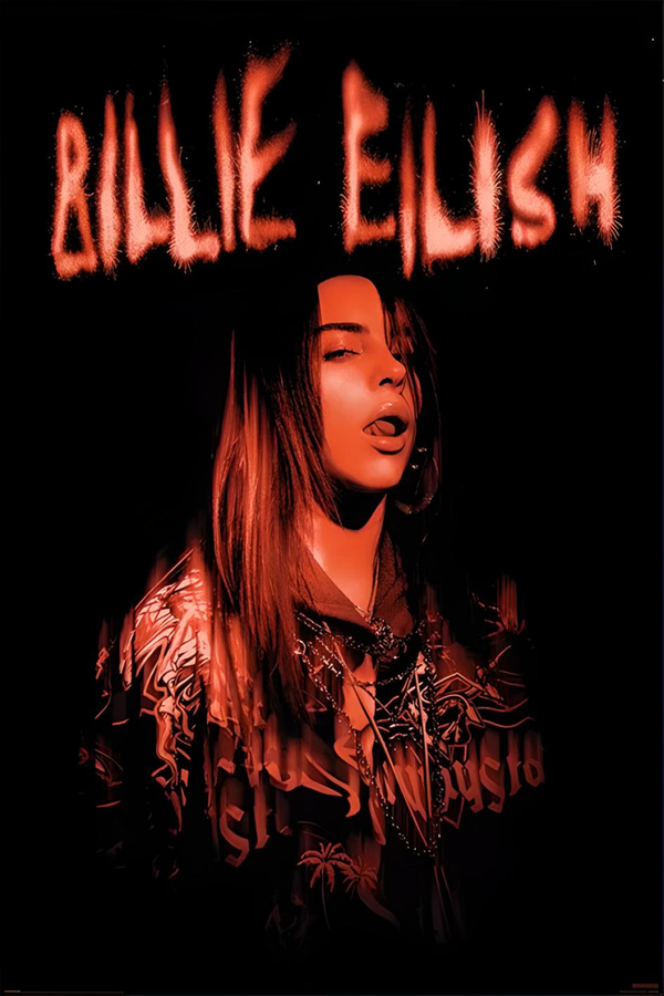 Billie Eilish 2 Music Print  Concert Wall Art Memorabilia gift A5,A4,A3