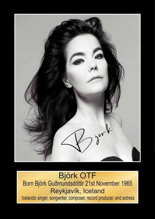 Bjork signed print Music Poster Wall Art Memorabilia gift A5,A4,A3.