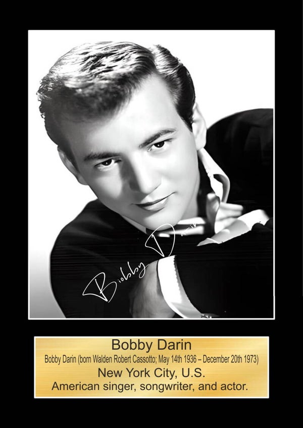 Bobby Darin signed print Music Poster Wall Art Memorabilia gift A5,A4,A3.