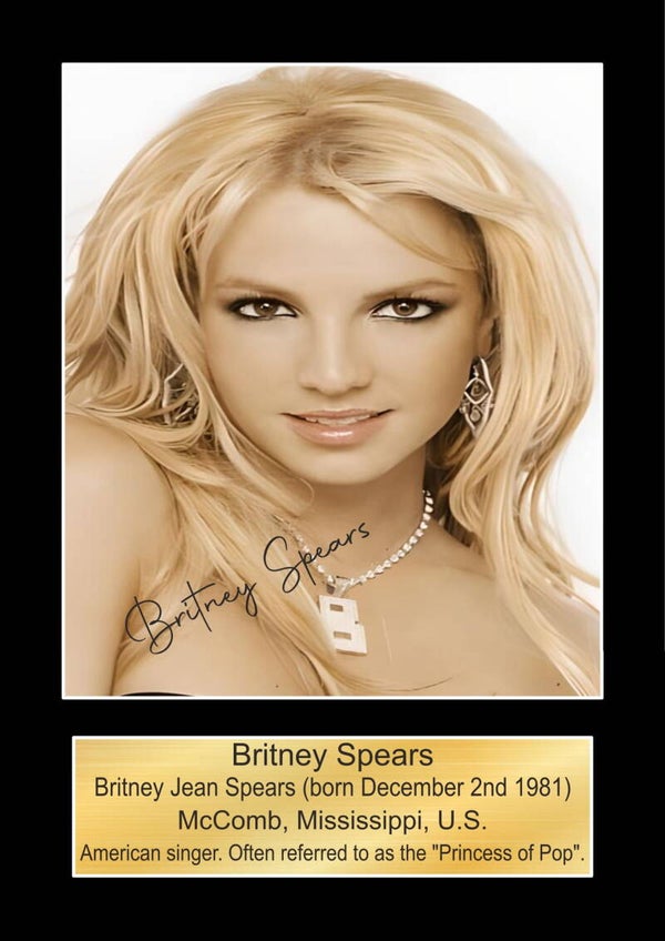 Britney Spears  Music Poster Wall Art Memorabilia gift A5,A4,A3.