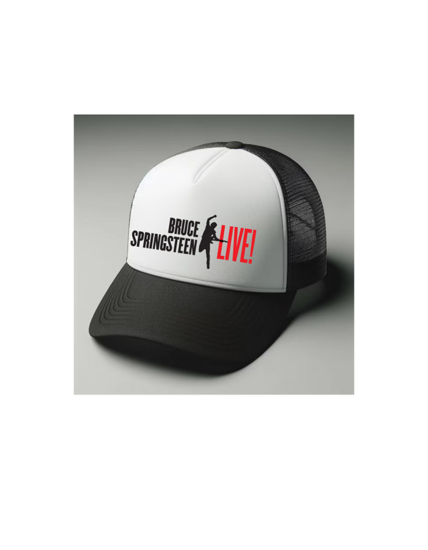 Bruce Springsteen live Black and white trucker hat mesh cap Music, Birthday Gift one size