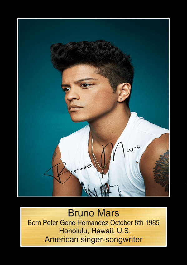 Bruno Mars  Music Poster Wall Art Memorabilia gift A5,A4,A3.