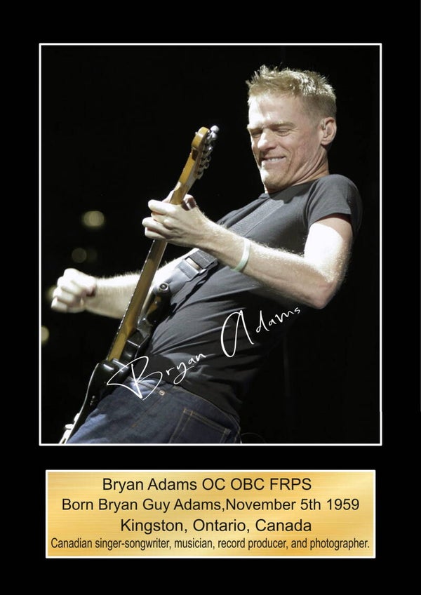 Bryan Adams signed print Music Poster Wall Art Memorabilia gift A5,A4,A3.