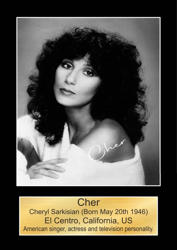 Cher print Music Poster Wall Art Memorabilia gift A5,A4,A3.