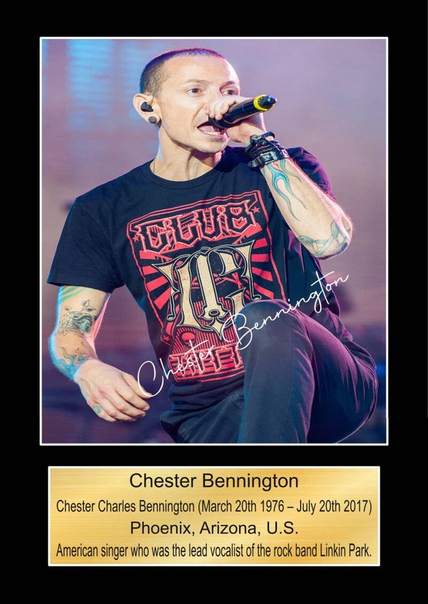 Chester Bennington Music Poster Wall Art Memorabilia gift A5,A4,A3.