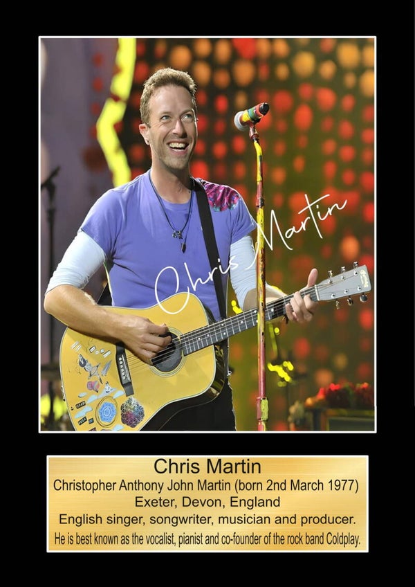 Chris Martin Roan Music Poster Wall Art Memorabilia gift A5,A4,A3.