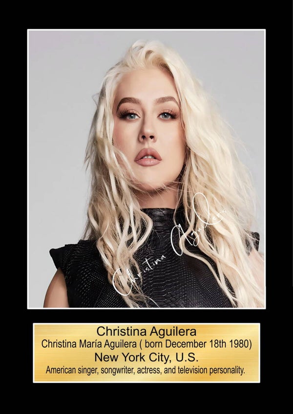 Christina Aguilera  Music Poster Wall Art Memorabilia gift A5,A4,A3.