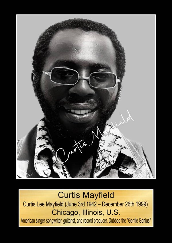 Curtis Mayfield Music Poster Wall Art Memorabilia gift A5,A4,A3.