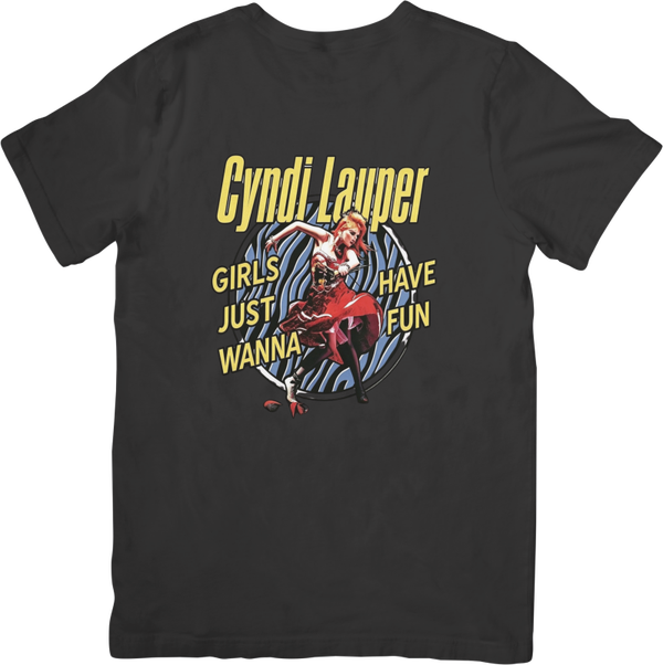 Cyndi Lauper 1 Music Unisex Fit for Men & Women Quality Cotton T-Shirt Black