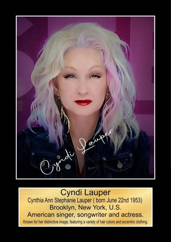 Cyndi Lauper print Music Poster Wall Art Memorabilia gift A5,A4,A3.