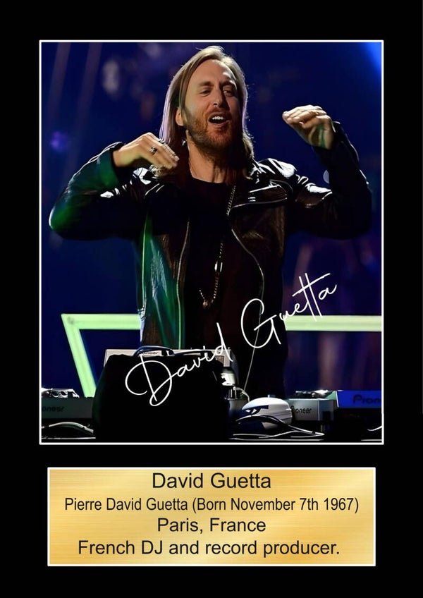 David Guetta Music Poster Wall Art Memorabilia gift A5,A4,A3.