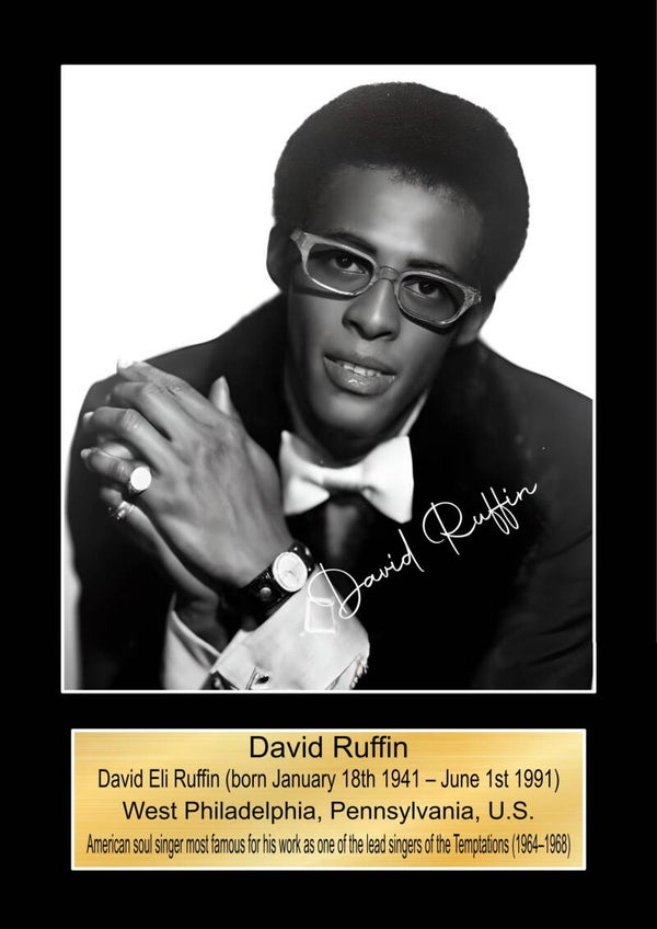 David Ruffin Music Poster Wall Art Memorabilia gift A5,A4,A3.